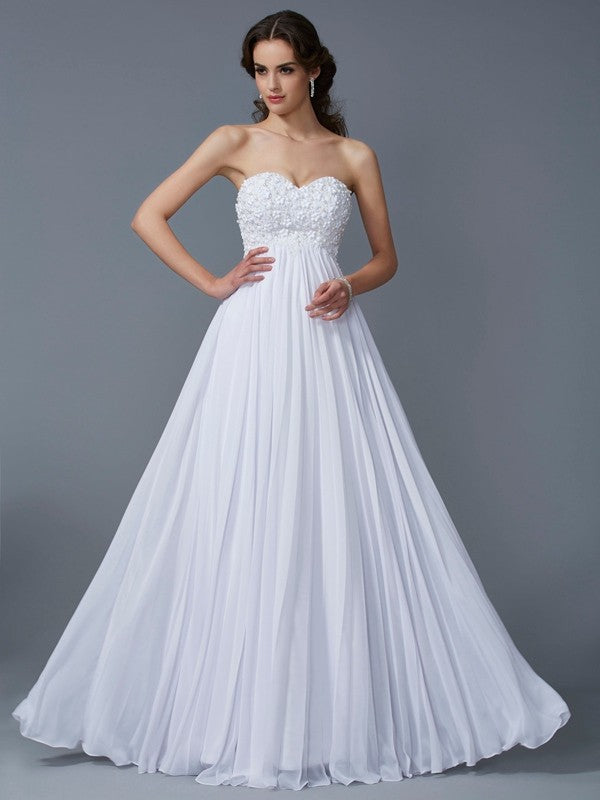 Vestidos largos de gasa con volantes, sin mangas, corte princesa/corte A